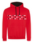 AD6. hoodie rood met zwart/wit opdruk